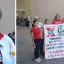  Personal del IMSS Reynosa se suma a protesta contra delegado estatal