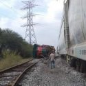 Volcadura de locomotora deja tres lesionados en el poblado Estación Manuel