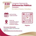  Convoca Instituto de Defensoría Pública de Tamaulipas a  XXII Congreso de Defensorías Públicas, que se llevará a cabo en Tampico