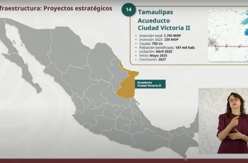  Iniciará construcción de la segunda línea del acueducto de Ciudad Victoria