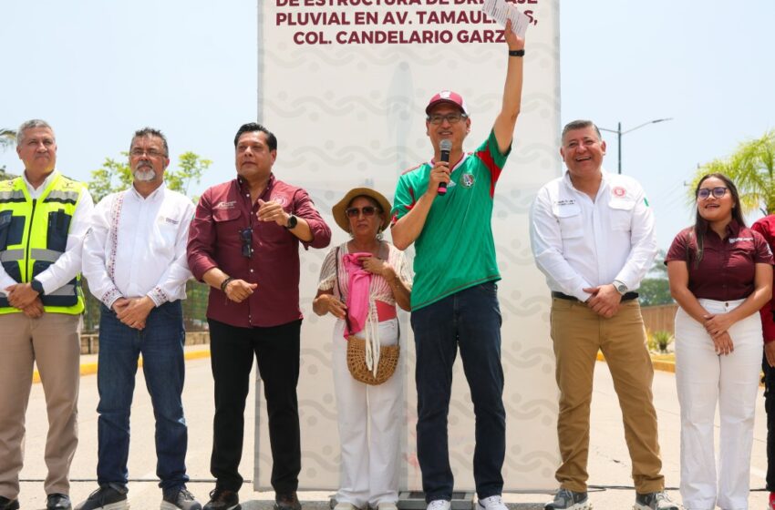 Erasmo González inicia dren pluvial en avenida Tamaulipas obra hidráulica por 2 millones de pesos para mitigar inundaciones en colonias de Ciudad Madero.