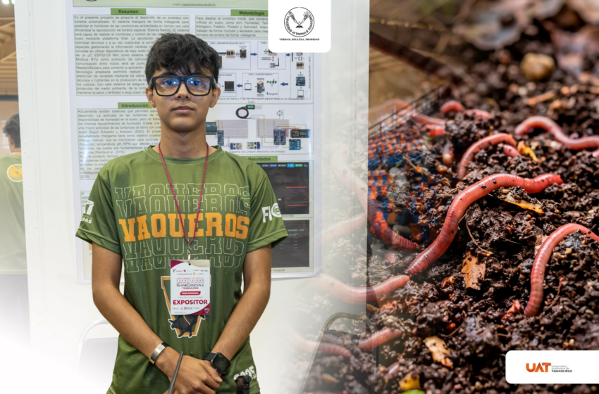  Estudiante de la UAT desarrolla prototipo con IA para optimizar la lombricultura a bajo costo